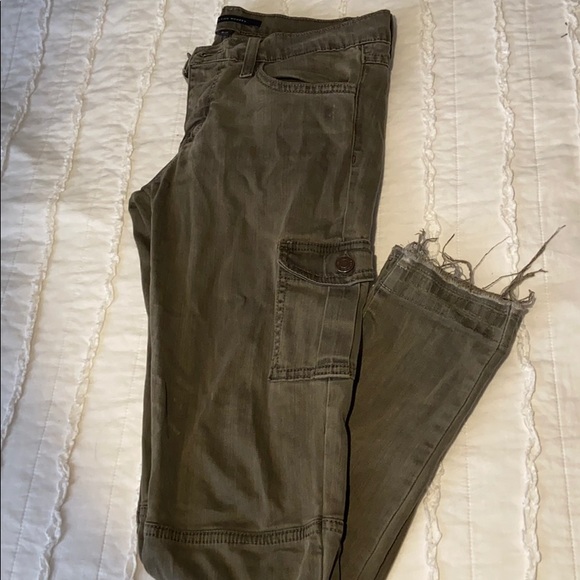 Army Green Jeans with Cargo Pockets - Picture 2 of 8